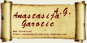 Anastasija Garotić vizit kartica